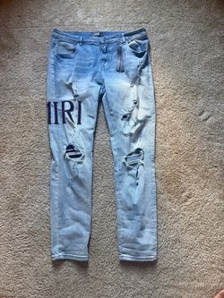 Amiri Light Wash Distressed Jeans with Tags