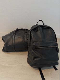Coach Tumbled Black leather backpack & carry on duffel