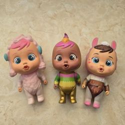 Lot of 3 Cry Babies Magic Tears Dolls Some Flaws See Pics