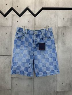 LOUIS VUITTON Mosaic denim shorts