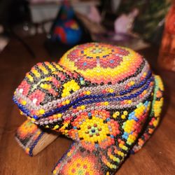 Vintage Beaded Frog Wooden Box 3×3×2
