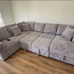 New Grey Sleeper Sectional