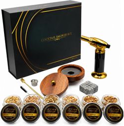 Gold Cocktail & Whiskey Smoker Kit with Torch