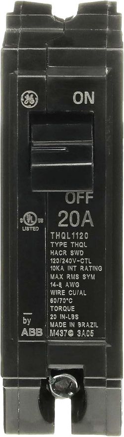 GE ABB THQL1120 20 Amp 1 Pole Circuit Breaker 120/240V Type THQL New