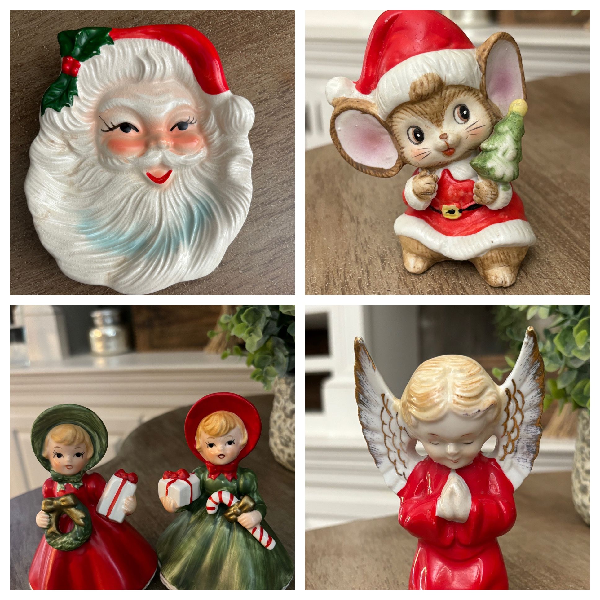 Vintage Christmas Porcelain Figurines