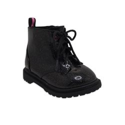 Black Glitter Moto Boot (Infant Girls)