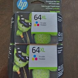 HP 64XL Tricolor Ink Cartridges Twin Pack 2 x N9J91AN Exp 2026+ OEM Retail Boxes