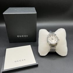 Gucci G-Timeless Steel 37mm Silver Dial Quartz Wrist Watch YA142402 *6015