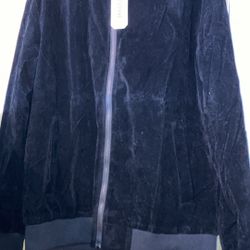 Men’s Black Velvet Zip Up Jacket ( Medium)