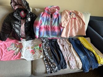 Clothes for girls, size 4, jacket, T-shirt, dress, pants