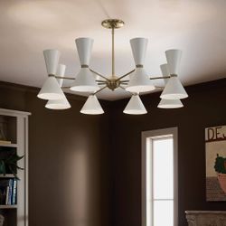 Phix Chandelier 
1-Tier 

16-Light 

Metal Cone Shade 

