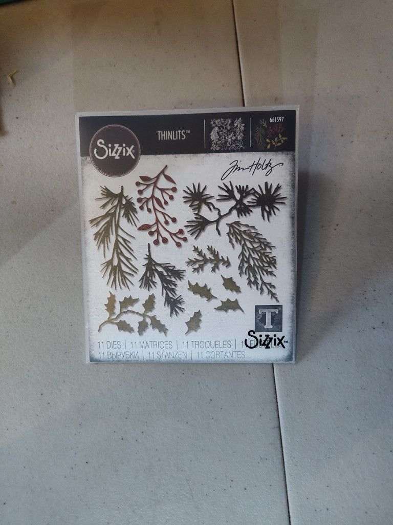 Tim Holtz Sizzix Alterations Thinlets Dies - Holiday Greens Mini