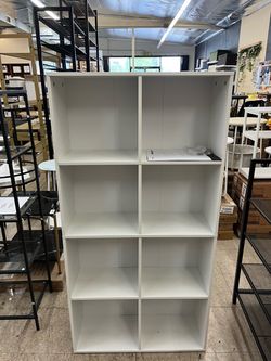 VASAGLE Bookshelf Bookcase 8 Cubes Storage Organizer - White