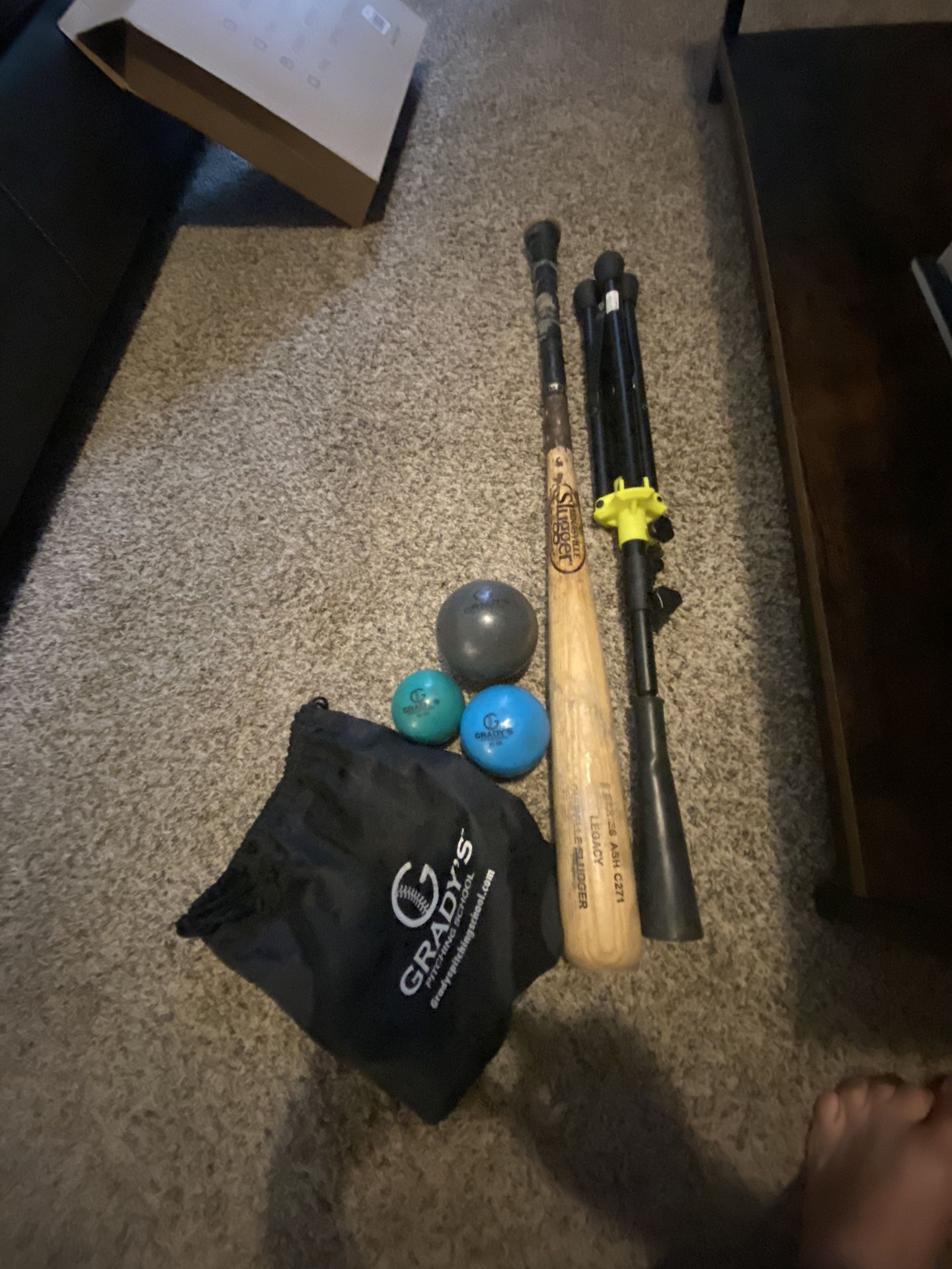 Weighted Baseballs, 33/30 LS wood Bat And Tee