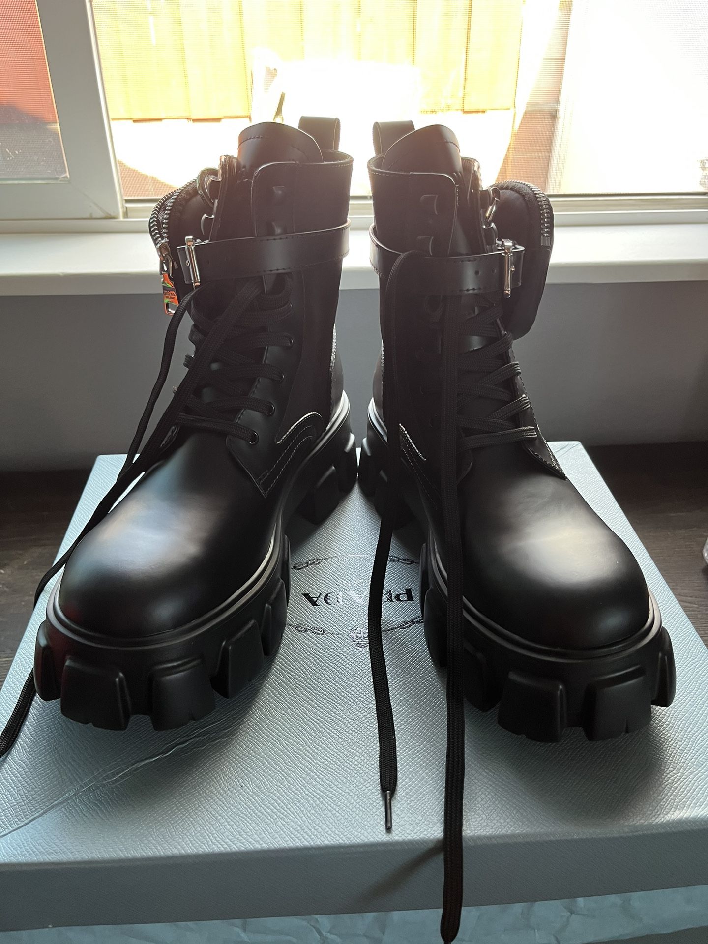 Prada Combat Boots Size 8