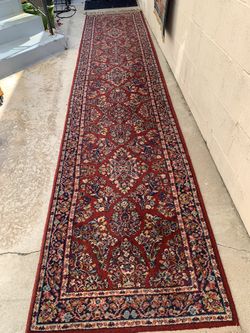 Karastan  Red 100% Pure Wool 2’6” X12 ‘ Runner . Others Asking Used $900 -$1,200 . Sell Drastically Reduced Serious Buyers MAKE FAIR OFFER 