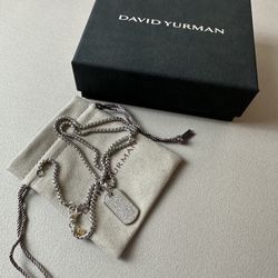 David Yurman 21-inch white dog tag pendant