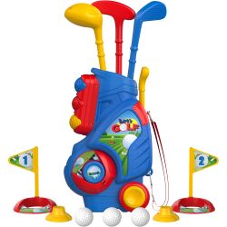 Kids Beginner Golf Set with Portable Caddy Blue