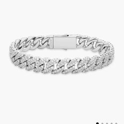 Jaxxon 10 MM Silver Iced Out Cuban Bracelet 