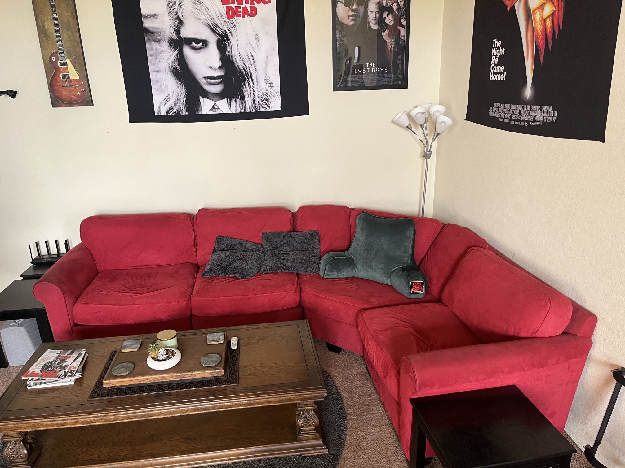 BIG RED SECTIONAL COUCH