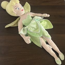 Disney Store Tinkerbell Peter Pan UK Soft Doll Plush Stuffed 21" Neverland