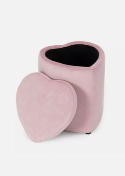 Impressions Vanity Hello Kitty Pink Heart Storage Ottoman Chair