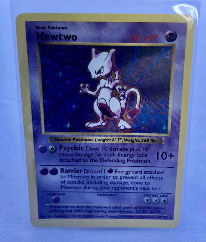 Pokemon Cards - Base Set Shadowless - Mewtwo