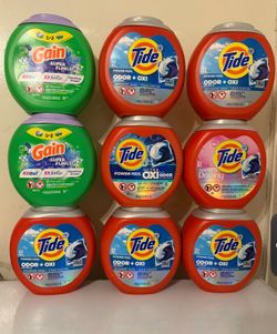 Tide/ gain detergent pods ( 32 pods each)  2 for $25