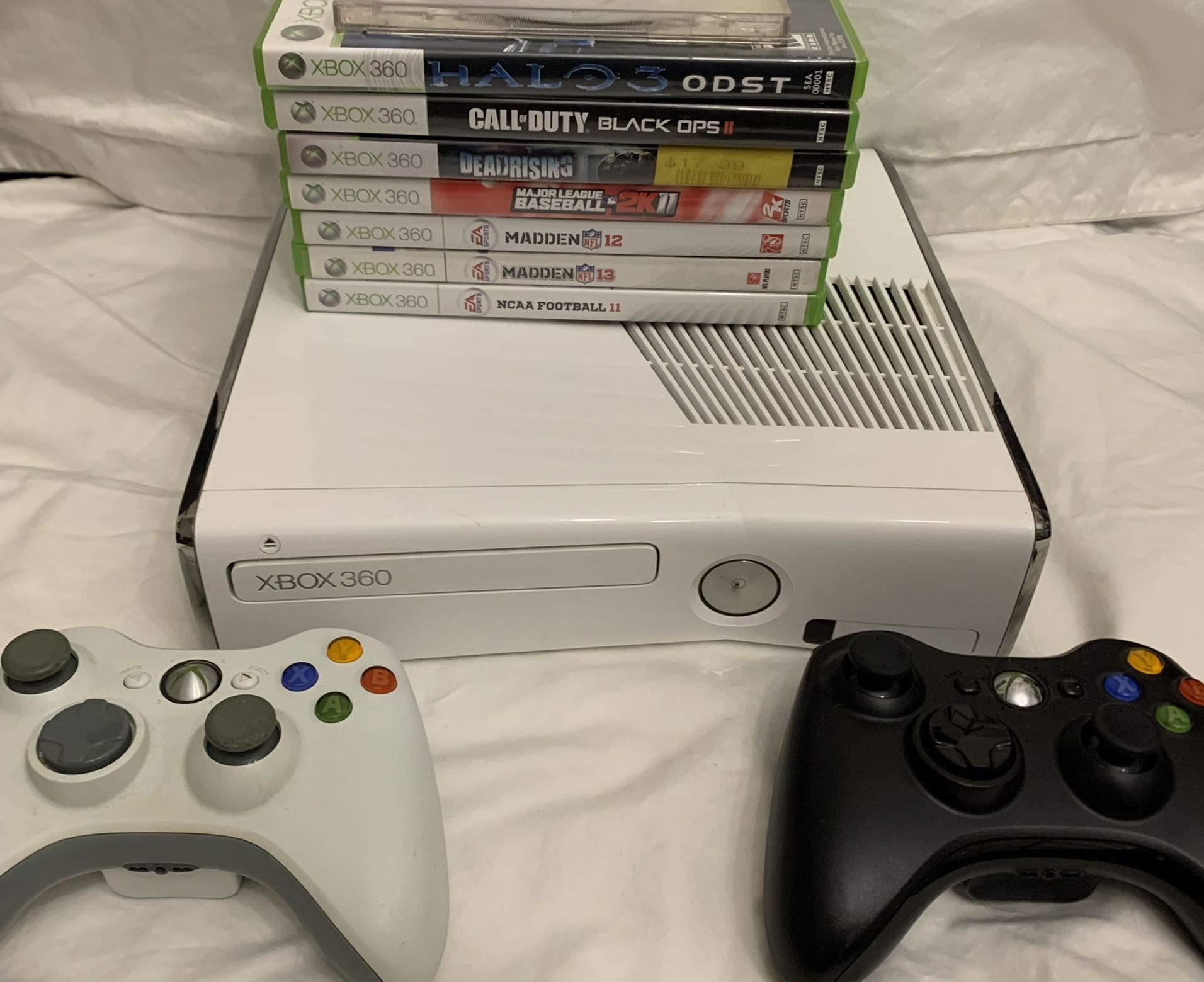 White 4gb Xbox 360 Slim With Games