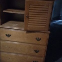 Vintage Cherry Wood Or Oak Dresser