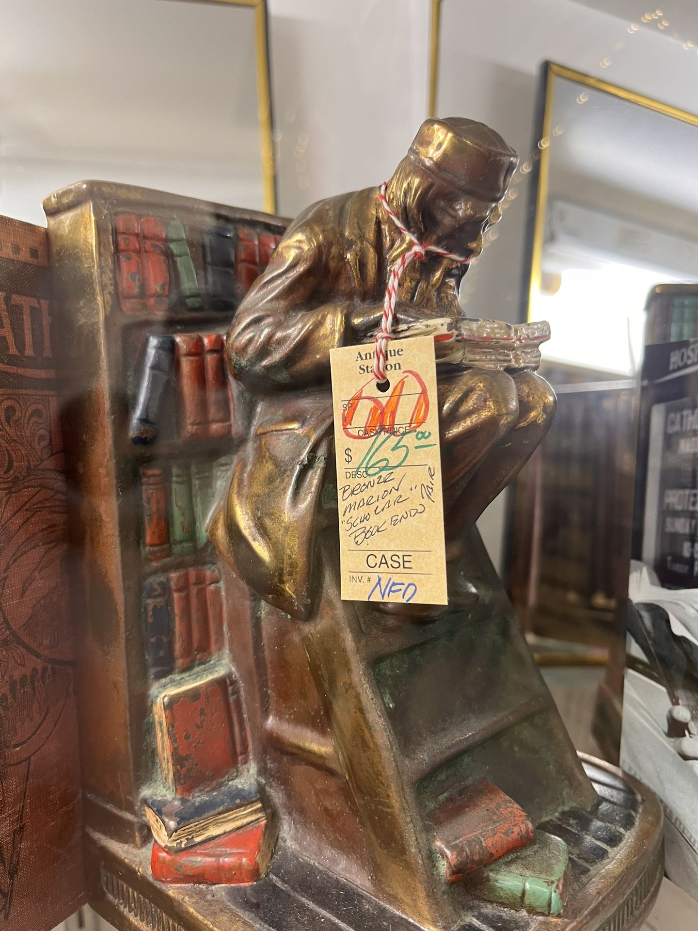 Bronze Marion “scholar Bookends