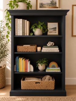 Black Farmhouse Bookshelf / Tall Bookcase – 60”