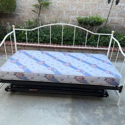Twin Bed Frame White Metal