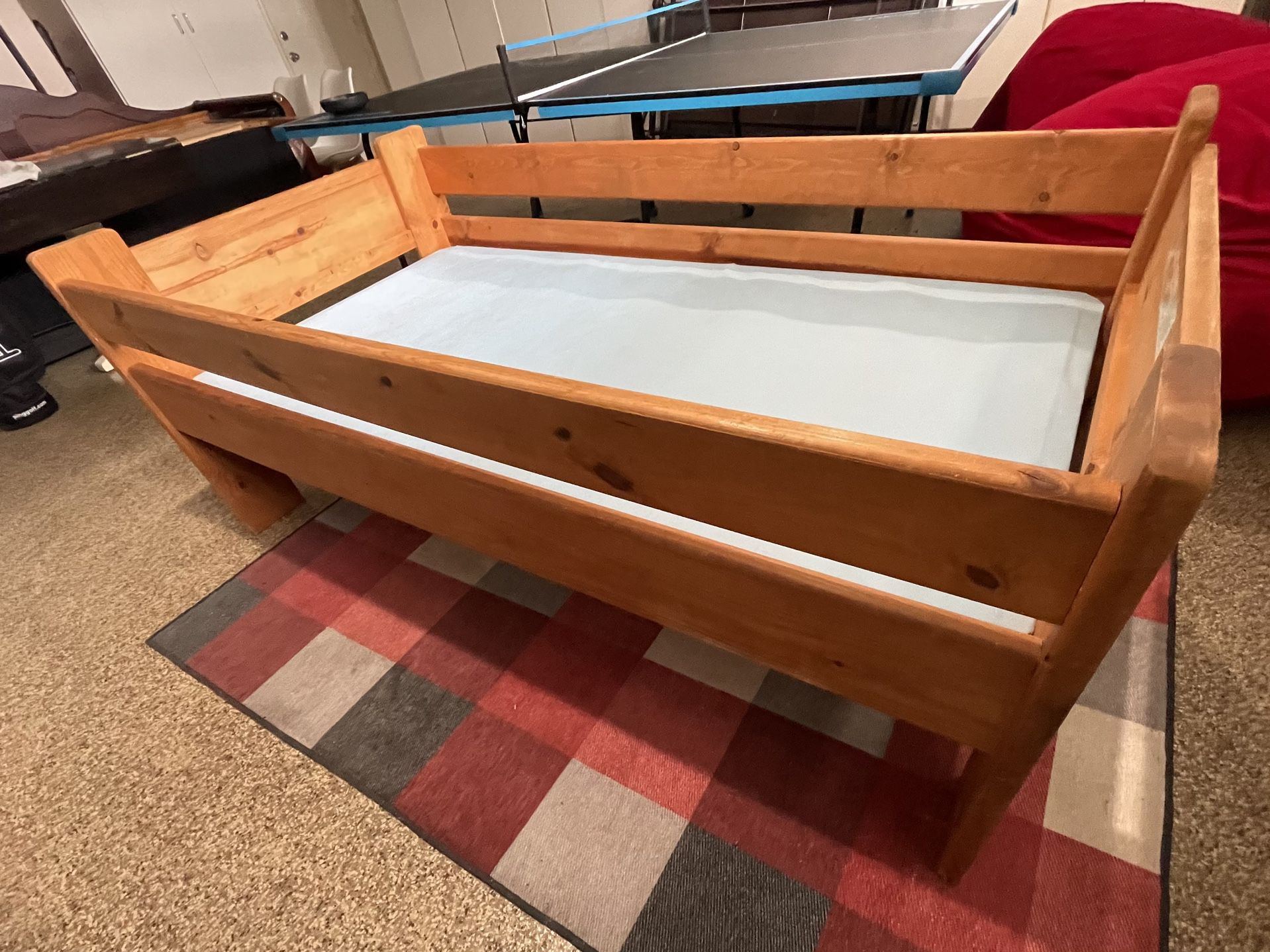 Must Sell By Sunday! Solid Wood Twin Bed Frame & Support Board 