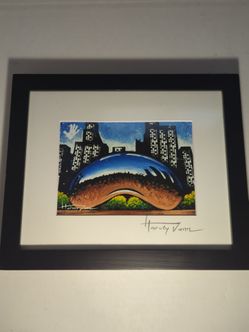 Harvey Dunn Signed Chicago Bean Framed Art Print