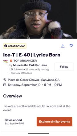 E-40 ice t.  Backstage passes VIP 2 left