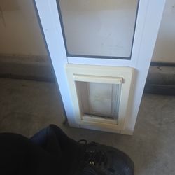 Small Tiny  rat size Dog door  9ft tall door Glass aluminum frame