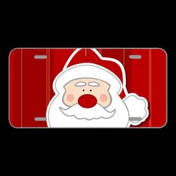 License Plate Novelty Car Front Claus Santa Xmas Card Wallpaper