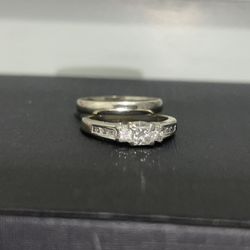 1/2 Carat 18k White Gold Wedding Ring With Band 