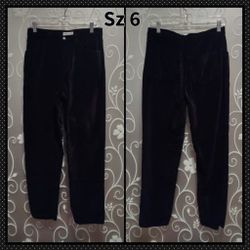 WOMENS BLACK VELVET PANTS SIZE 6
