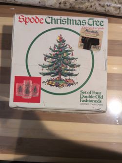 Spode Christmas Tree Set Of Four Double Old Fashioneds