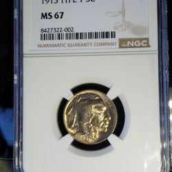 1913 type 1 MS67! BUFFALO NICKEL STUNNING!