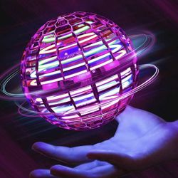 WUYANGXD Flying Orb Ball Toys, Flying Ball,Hand Controlled Hover Ball Mini Drone Boomerang for Kid Flying Toy, Led Lights Flying Ball Toy Gifts for 5 