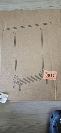 Rolling Clothes Rack with Bottom Shelf