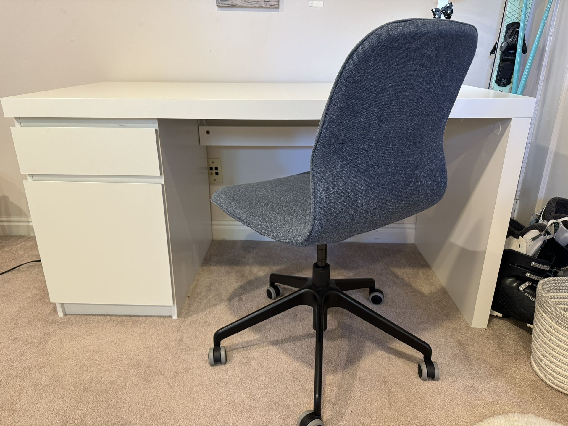 IKEA MALM desk and IKEA LANGFJALL desk chair (can be purchased seperately)