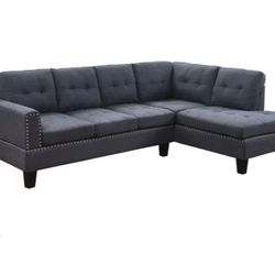 New Sofa Sectional Chaise Gray Fabric