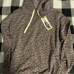 New Purple Leopard Print Hoodie Sweatshirt