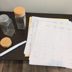 24 Glass Spice Jars w/ Bamboo Lids - Includes Labels, White Marker