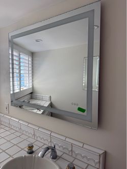 Rectangular  UL Certified LED Anti-Fog Tempered Wall Bathroom Vanity Mirror