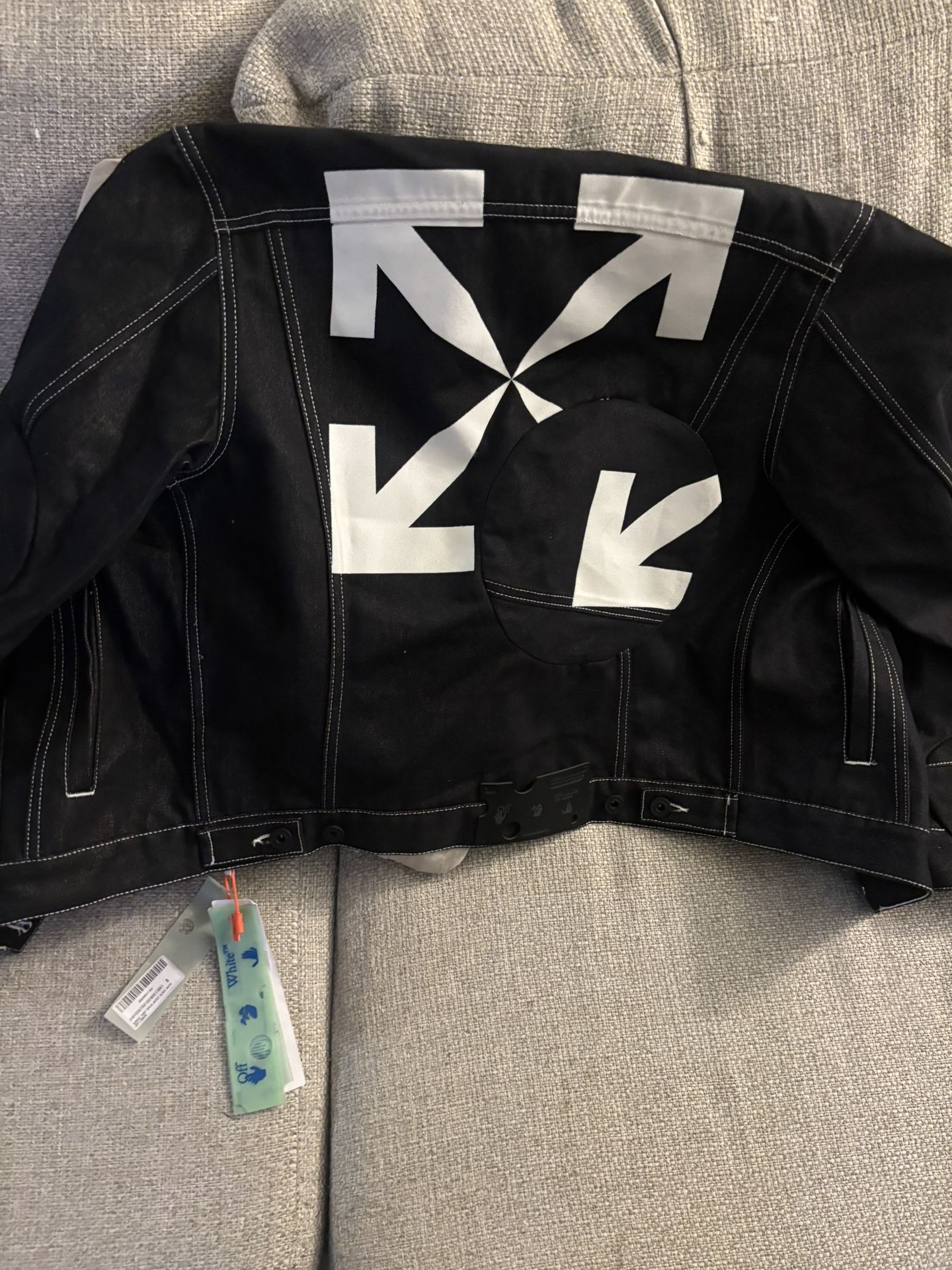 Off White Twisted Logo Denim Jacket ,